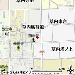 京都府京田辺市草内筋替道周辺の地図