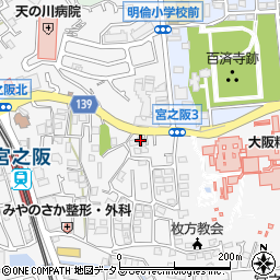 宮之阪３丁目テラスハウス周辺の地図