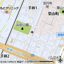 兵庫県姫路市手柄1丁目57周辺の地図