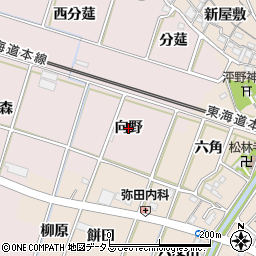 愛知県豊川市御津町大草（向野）周辺の地図