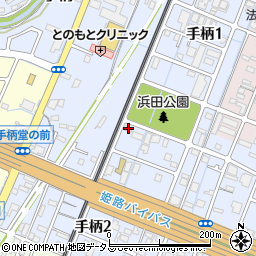 兵庫県姫路市手柄1丁目41周辺の地図