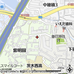 大阪府茨木市紫明園7-40周辺の地図