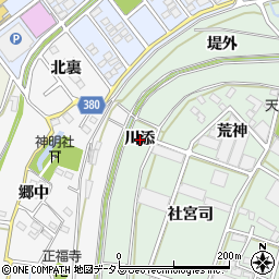 愛知県豊川市院之子町川添周辺の地図