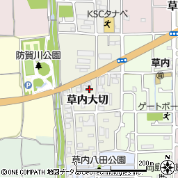 京都府京田辺市草内大切42周辺の地図