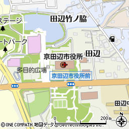 京田辺市役所教育部　教育総務室周辺の地図