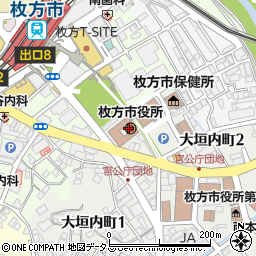 枚方市役所周辺の地図