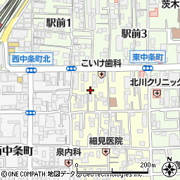 大阪府茨木市下中条町1-11周辺の地図