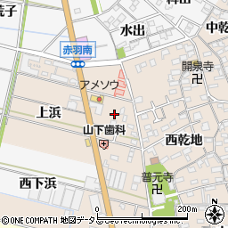 愛知県西尾市一色町味浜（屋下）周辺の地図
