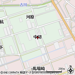 愛知県豊川市土筒町中切周辺の地図