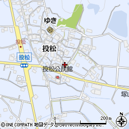 兵庫県加古川市志方町投松108周辺の地図