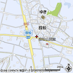 兵庫県加古川市志方町投松361周辺の地図