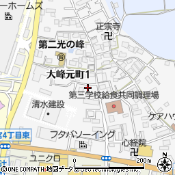 大阪府枚方市大峰元町1丁目周辺の地図