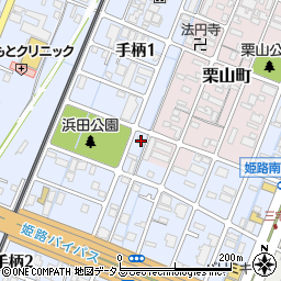 兵庫県姫路市手柄1丁目56周辺の地図