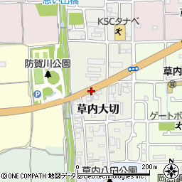 京都府京田辺市草内大切周辺の地図