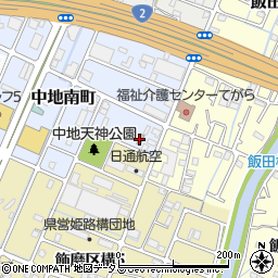 姫路中地南郵便局周辺の地図