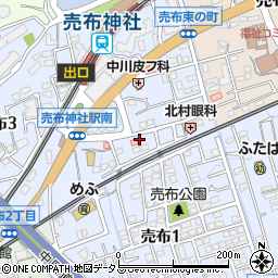 アイセイ薬局　売布店周辺の地図