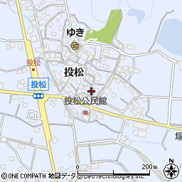 兵庫県加古川市志方町投松166周辺の地図