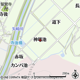 愛知県西尾市吉良町酒井神場池周辺の地図