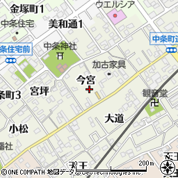 愛知県豊川市中条町今宮18-3周辺の地図