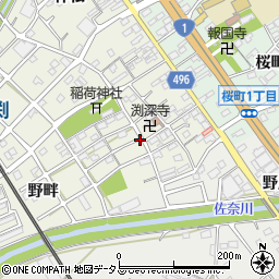 愛知県豊川市小田渕町下垂周辺の地図