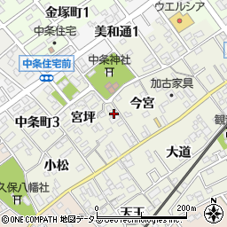 愛知県豊川市中条町今宮31周辺の地図