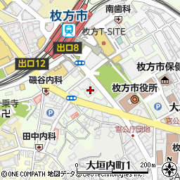 松屋枚方店周辺の地図