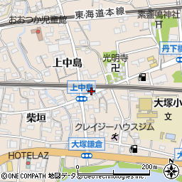愛知県蒲郡市大塚町上中島2-2周辺の地図
