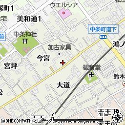 愛知県豊川市中条町今宮9周辺の地図