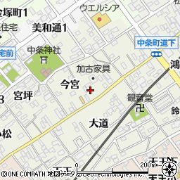 愛知県豊川市中条町今宮10周辺の地図