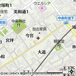 愛知県豊川市中条町今宮10周辺の地図