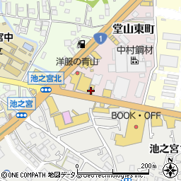 西日本三菱枚方店周辺の地図