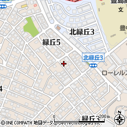 大阪府豊中市緑丘5丁目周辺の地図