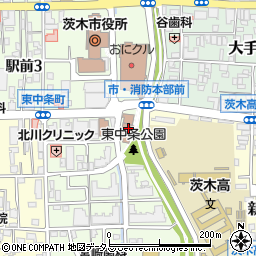 茨木市合同庁舎周辺の地図