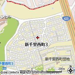 大阪府豊中市新千里西町3丁目周辺の地図