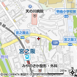 三熊宮之阪ハイツ周辺の地図