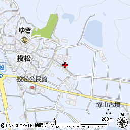 兵庫県加古川市志方町投松87周辺の地図