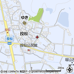 兵庫県加古川市志方町投松117周辺の地図