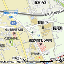 兵庫県宝塚市長尾町76周辺の地図