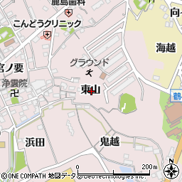 愛知県蒲郡市鹿島町東山周辺の地図