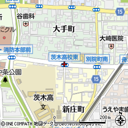 茨木高校東周辺の地図