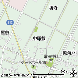 愛知県西尾市吉良町富田（中屋敷）周辺の地図