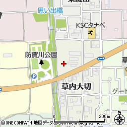 京都府京田辺市草内大切6周辺の地図