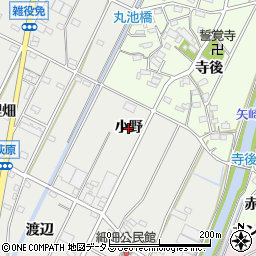 愛知県西尾市吉良町荻原（小野）周辺の地図