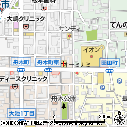 洋服の青山茨木舟木店周辺の地図