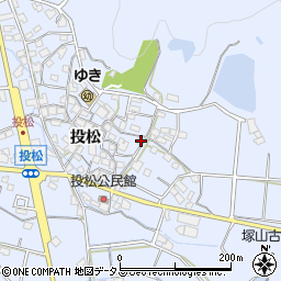 兵庫県加古川市志方町投松118周辺の地図