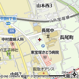 兵庫県宝塚市長尾町72周辺の地図