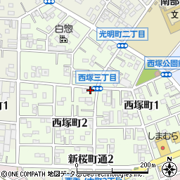 愛知県豊川市西塚町周辺の地図