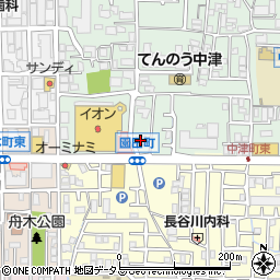 アルカディア茨木中津町周辺の地図