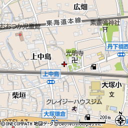 愛知県蒲郡市大塚町上中島85周辺の地図