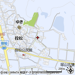 兵庫県加古川市志方町投松79周辺の地図